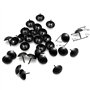 BLLNDX Lot de 30 clous décoratifs noirs de 2,5 cm de diamètre pour meubles et tissus d'ameublement