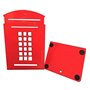 Gearmax Une Paire Vintage Fashion British Style Londres Cabine téléphonique Kiosque Epicurant Bibliothèque Bureau Scolaire Etude