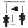Scie cloche - 102 mm - Acier rapide HSS M42 bi-métal - Scie-cloche avec tige hexagonale et foret pour bois, construction sèche e