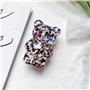 Support à paillettes pour téléphone portable - Support de doigt pour téléphone portable - En époxy 3D - En forme d'ours mignon -