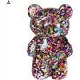 Support à paillettes pour téléphone portable - Support de doigt pour téléphone portable - En époxy 3D - En forme d'ours mignon -