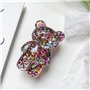 Support à paillettes pour téléphone portable - Support de doigt pour téléphone portable - En époxy 3D - En forme d'ours mignon -