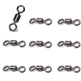 juzishangdian 100pcs Pivots Roulants de Pêche avec Anneaux Solides Connecteur de Crochet de Pêche Matériel de Terminal de Pêche