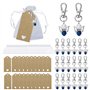 NewZC Lot de 20 Pendentifs de Baptême Cadeau De Souvenir aux Invités Faveur De Mariage Porte-clés Ange de Perle/Sachets en Organ