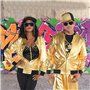 5 pièces Hip Hop Dollar Chain & Ring Bling Bling Gold Chain Lunettes