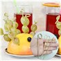 300 Pièces Bâtonnets à Cocktail Brochettes Nouées en Bambou de Style Japonais Pics de Nourriture Cure-Dents avec Extrémités Tors