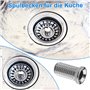 Lot de 2 vis creuses pour évier de cuisine - 25 mm - Vis creuse en acier inoxydable - Pour évier, lavabo, panier à tamis de cuis