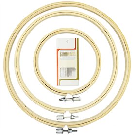 Lot de 3 cercles de broderie ronds en bambou - 3 tailles - Pour travaux manuels