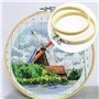 Lot de 3 cercles de broderie ronds en bambou - 3 tailles - Pour travaux manuels, couture - Avec aiguilles à broder à oreilles do