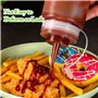 4 Pcs Bouteille Sauce 1000ml, 32oz Flacon Sauce, Plastique Squeeze Bottle, Réutilisable Bouteille à Sauce avec 1 Brosse de Netto
