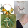 Lot de 60 perles naturel rondes en bois fileté avec trous, perles en bois smiley, en vrac pour bracelets, colliers, artisanat et