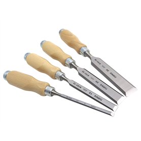 Narex Ensemble de Ciseaux à Bois au Manche en Bois (Jeu de 4)