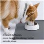 ATBUSS 1 Tapis d'alimentation Gris pour Animaux De Compagnie (48 Cm * 30 Cm), Tapis De Nourriture pour Animaux De Compagnie, Pla