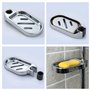 ATBUSS Lot de 2 Porte-Savon Avec Couvercle en Silicone Antidérapant, en ABS, de Douche, Creux, Pour Tubes de 22 mm