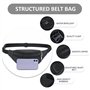 1 sac banane texture avec 1 mini portefeuille, sac à bandoulière en cuir PU, sac banane de sport de plein air, sac unisexe étanc