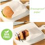 MEMOFYND Lot de 100 Sacs en Papier Résistant à la Graisse Avec 100 Autocollants Ronds, Auto-Soudants, Pour Emballage Alimentaire