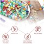 300 Pièces De Perles Acryliques Plaquées Couleur Avec 1 Rouleau De Cordon élastique, Perles D'amour Colorées En Forme D'étoile P