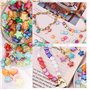 300 Pièces De Perles Acryliques Plaquées Couleur Avec 1 Rouleau De Cordon élastique, Perles D'amour Colorées En Forme D'étoile P