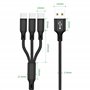 GELRHONR Câble USB multi-usage, 3 en 1, câble de charge universel - Câble de charge USB de type C compatible avec tablettes, tél