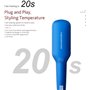 Brosse lissante ionique en céramique MEGAWISE Pro avec technologie de chauffage 20 s, arrêt automatique, anti-brûlure, double te