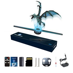 Missyou Hologramme 3D Ventilateur 42CM Projecteur Holographique WiFi App Contrôle LED Haute Définition Bluetooth Télécommande Af
