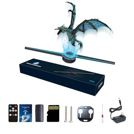 Missyou Hologramme 3D Ventilateur 42CM Projecteur Holographique WiFi App Contrôle LED Haute Définition Bluetooth Télécommande Af