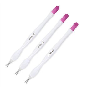 IVON Lot de 3 coupe-cuticules à double extrémité et poignée blanche