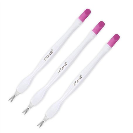 IVON Lot de 3 coupe-cuticules à double extrémité et poignée blanche