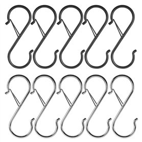 DHSBGWSX Lot de 10 Crochets en Forme de S - Mousquetons en Métal