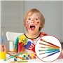 EHDWXVZM 1 morceau de tablier de peinture pour enfants, 6 pinceaux de couleur, une blouse de peinture à l'huile, une blouse de p