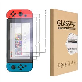 ENGFYADSY Lot de 3 films protecteurs d'écran en verre trempé pour Nintendo Switch - Anti-rayures