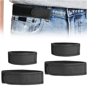 Lot de 4 ceintures sans boucle pour homme - Ceinture élastique réglable - Ceinture Velcro réglable - Ceinture latérale invisible