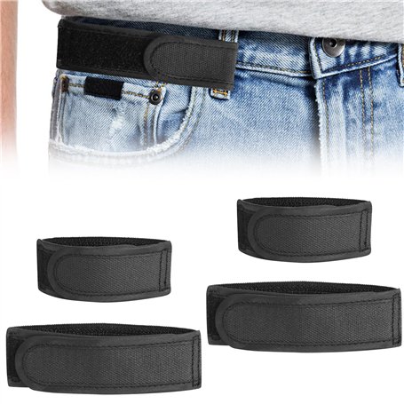 Lot de 4 ceintures sans boucle pour homme - Ceinture élastique réglable - Ceinture Velcro réglable - Ceinture latérale invisible