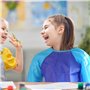 EASYKEENECOM Pack De 4 Tabliers De Peinture Pour Enfants, Blouse De Peinture, Tablier Artisanal à Manches Longues Et Poches, Tab