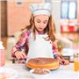 KZNKZN Ensemble tablier et toque de chef pour enfants de 7 à 13 ans, tablier de chef réglable avec 2 poches pour la cuisine, la 
