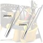 Lot de 2 pinces à épiler courbées - 25 cm - En acier inoxydable - Professionnelles - Antidérapantes - Pour animaux de compagnie 