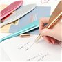 GZGXKJ 4 Pièces Stylo à bille fantaisie en forme de plume 0,5 mm Stylos à Gel Encre Noire Stylo à Bille Rétro pour Fille et Femm