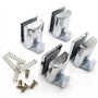 Lot de 4 crochets inférieur de porte de douche, chromé / roulettes, YQ-1012