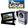 Interphone vidéo 7 pouces avec vision nocturne - Kit intercom sonnette sans fil, 1 appareil photo et 2 moniteurs, caméra HD noct