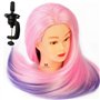 Tête À Coiffer Professionnelle Neverland Beauty 60cm Colorful Cosmétologie Mannequin Doll Head 100% Pratique cheveux synthétique