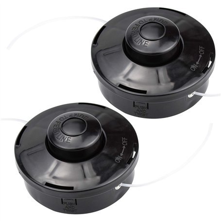Lot de 2 Tête de débroussailleuse Universelle A6481 Nylon Bobine de Rechange de Tondeuse Débroussailleuse Tête De Coupe M10 X 1