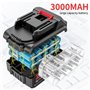 Mini Tronconneuse a Batterie 12 Pouces, 6000mAh Tronçonneuse Électrique Sans Fil Portable et 2 * 3000mAh Batteries pour la Coupe