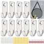 AccEncyc Lot de 10 crochets muraux en forme de J en acier inoxydable 304 pour cadre photo
