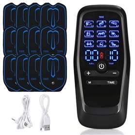 GuKKK 3 EN 1 TENS EMS Electrostimulateur Musculaire de Canaux Double pour le soulagement de la douleur