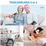 GuKKK 3 EN 1 TENS EMS Electrostimulateur Musculaire de Canaux Double pour le soulagement de la douleur, la stimulation musculair