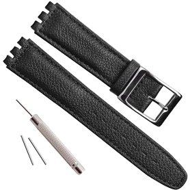 Bracelet de montre en cuir de vachette avec boucle en acier inoxydable pour