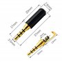 PNGKNYOCN connecteur 3.5mm Jack a souder, 1/8" TRRS 4 pôles plaqué Or Connecteur de borne de câble Audio de Remplacement pour ré