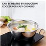 Set de 3 bols à mélanger en acier inoxydable de 28 cm avec saladier et râpe empilable pour râper le fromage, hacher les légumes 