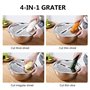 Set de 3 bols à mélanger en acier inoxydable de 28 cm avec saladier et râpe empilable pour râper le fromage, hacher les légumes 