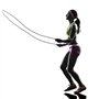 Dowoa Corde à Sauter, Corde à Sauter en Cuir réglable, équipement d'exercice aérobie avec Cordes à Sauter antidérapantes et à Mo